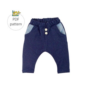 Baby sewing pattern, pants sewing pattern , pocket pants pattern , digital pattern and tutorial, instant download