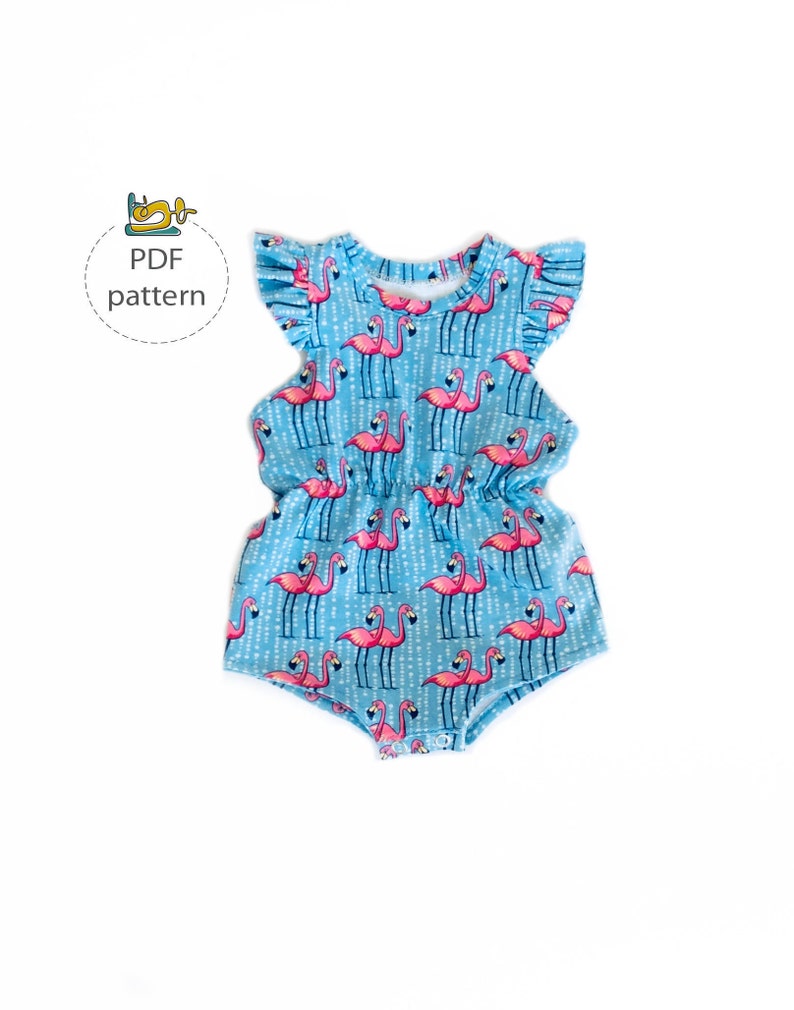 Summer romper pattern, kids romper sewing pattern image 1