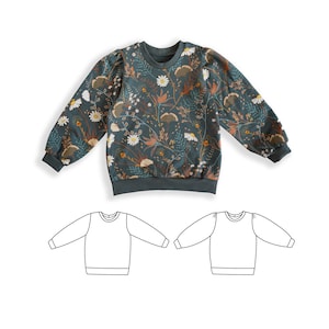Children Sweatshirt Sewing Pattern Sizing 0-12 Years Puff - Etsy
