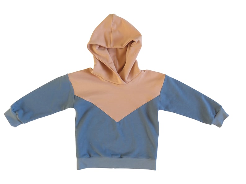 Kids sweatshirt sewing pattern, hoodie sewing pattern, colour block sweatshirt, oversized sweatshirt pattern for babies, toddlers and teens image 6