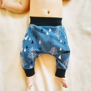 Harem pants pattern, baby harems sewing pattern, cuffed harems pattern, easy baby pants pattern image 5