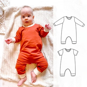 Baby overall sewing pattern, jumpsuit for kids digital pattern