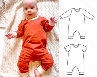 Baby overall sewing pattern, jumpsuit for kids digital pattern