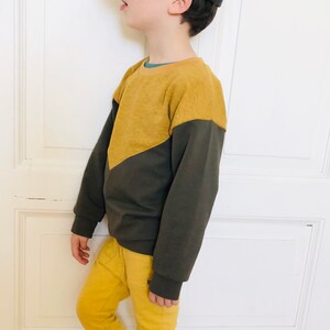 Kids sweatshirt sewing pattern, hoodie sewing pattern, colour block sweatshirt, oversized sweatshirt pattern for babies, toddlers and teens image 4
