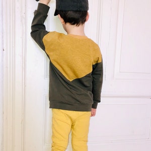 Kids sweatshirt sewing pattern, hoodie sewing pattern, colour block sweatshirt, oversized sweatshirt pattern for babies, toddlers and teens image 8