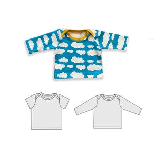 Baby t-shirt pattern, Lap neck t-shirt sewing pattern, Kids top pattern, Newborn baby outfit
