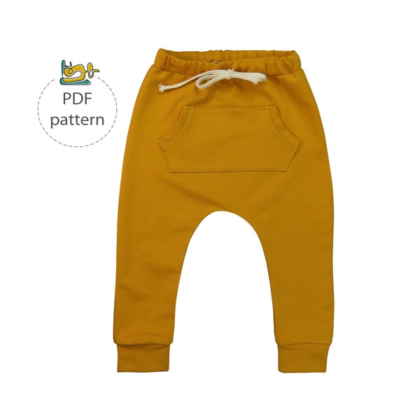 Harem pants pattern, baby harem pants sewing pattern, pdf, baby sewing pattern, toddler sewing patterns, boy sewing patterns, baby pants pdf