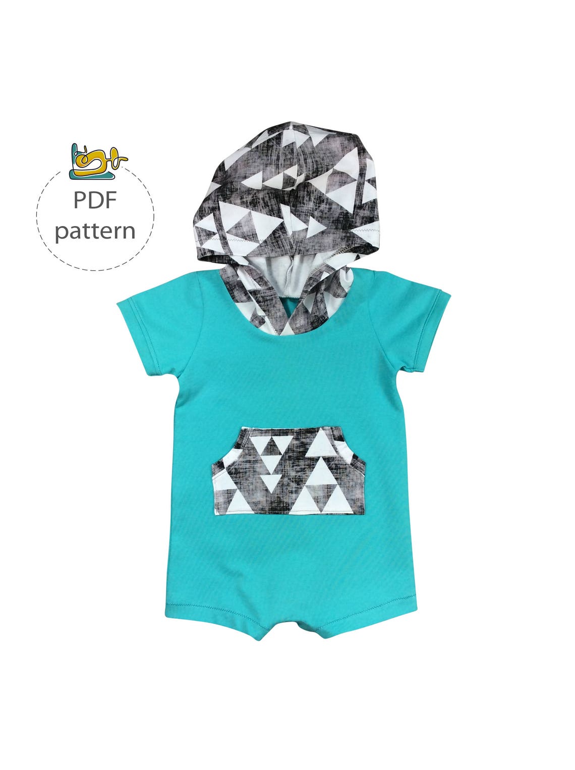 Baby Romper Sewing Pattern Hooded Romper Pattern Digital Etsy