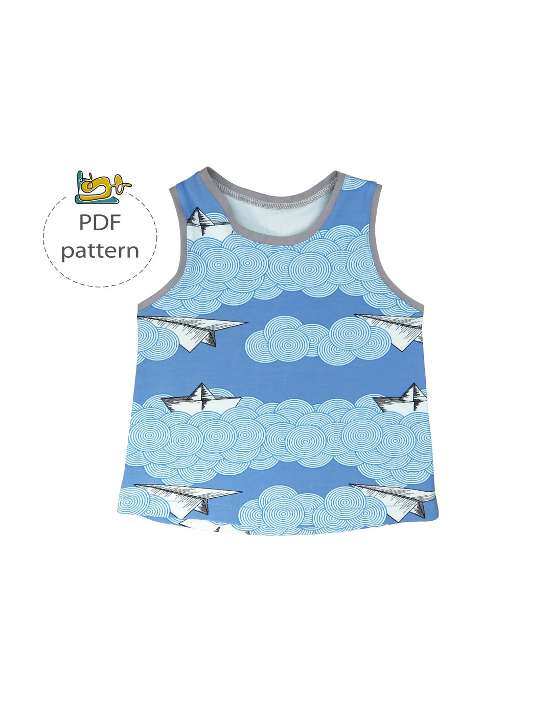 Baby Tank Top Pattern, Modern Baby Sewing Pattens, Pdf Sewing Pattern ...