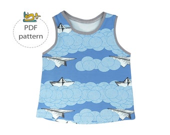 Baby tank top pattern, modern baby sewing pattens, pdf sewing pattern, unisex baby pattern, summer top pattern, toddler tank top pattern pdf