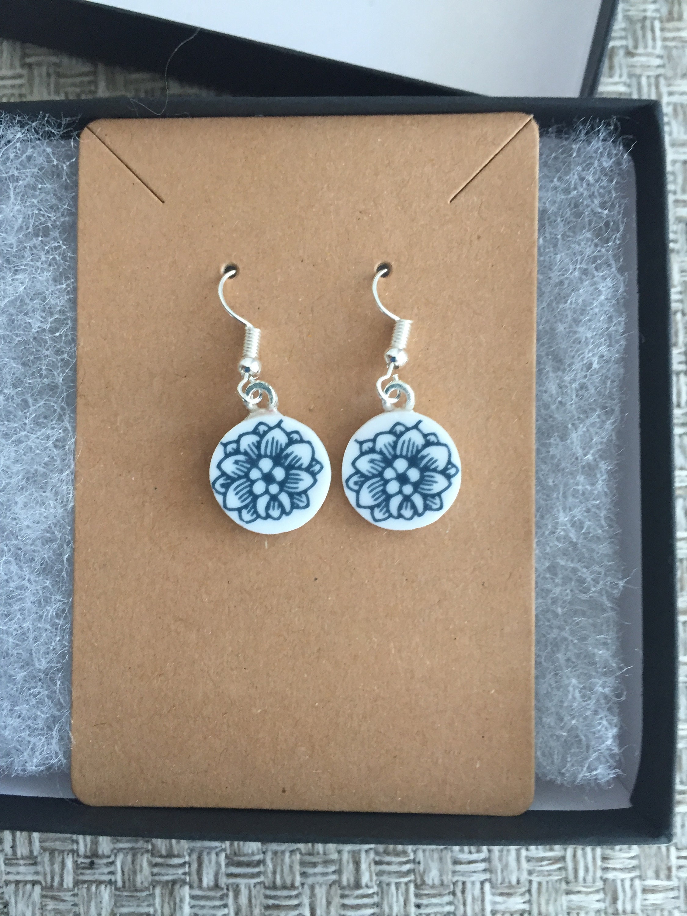 Corelle Old Town Blue Onion Pattern Broken Plate Earrings - Etsy