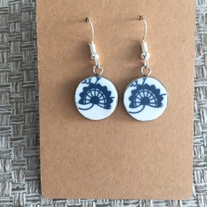 Corelle Old Town Blue Onion Pattern, Broken Plate Earrings, Broken China Jewelry, Corelle Earrings