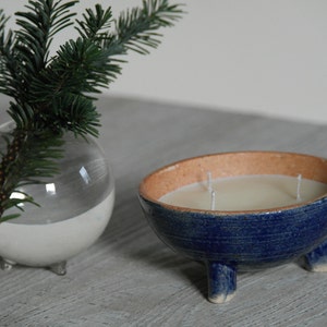Molten Blue - 100% All Natural Premium artistic candles with Japanese container scented with Therapeutic Grade Essential Oils.