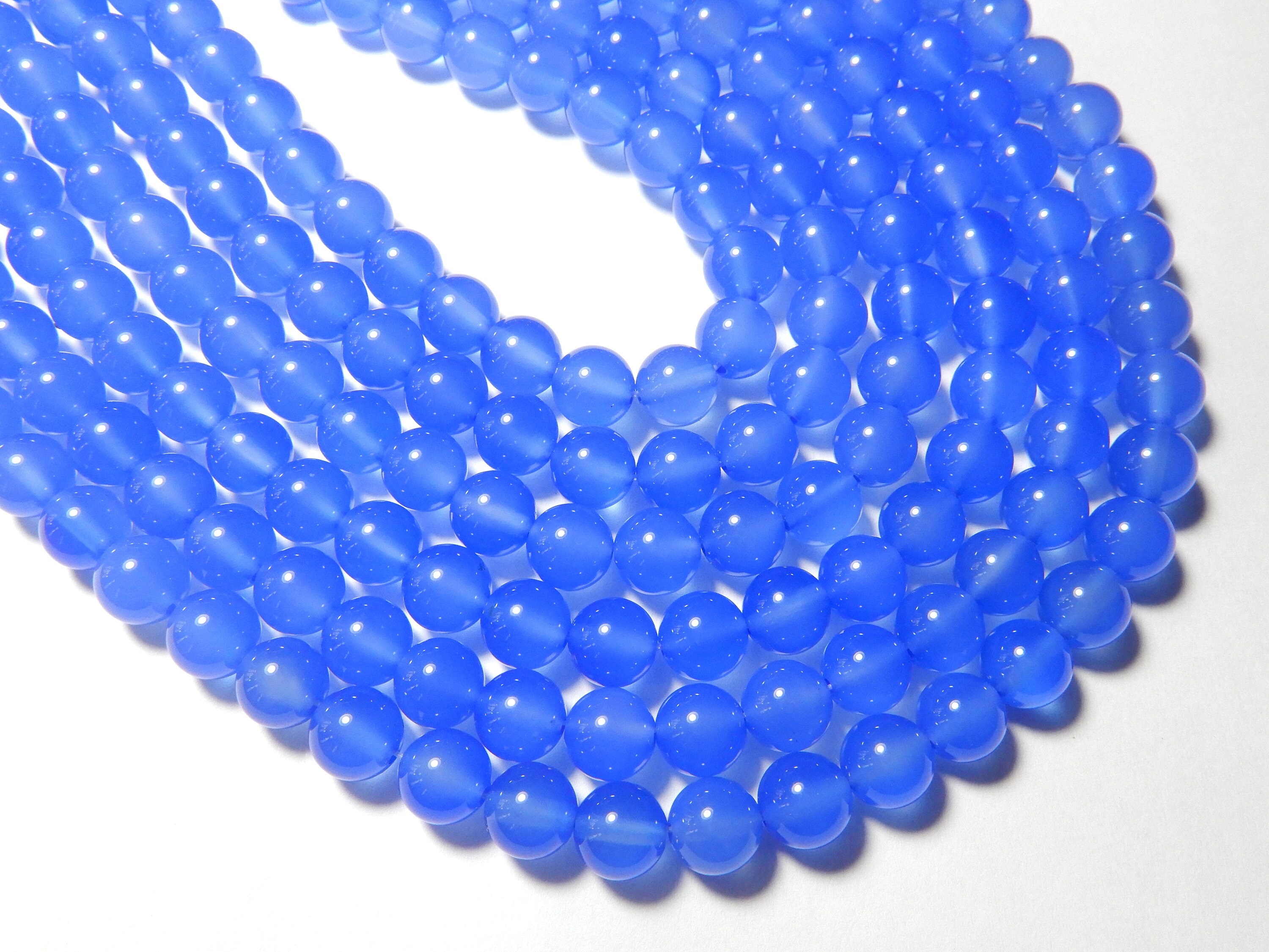 Natural Blue Onyx Round Ball Beads Gemstone 8 MM Size Etsy