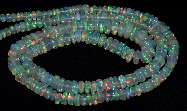 Opal Beads/ Natural Ethiopian Opal Beads/ Roundel Beads/ 3-5 - Etsy