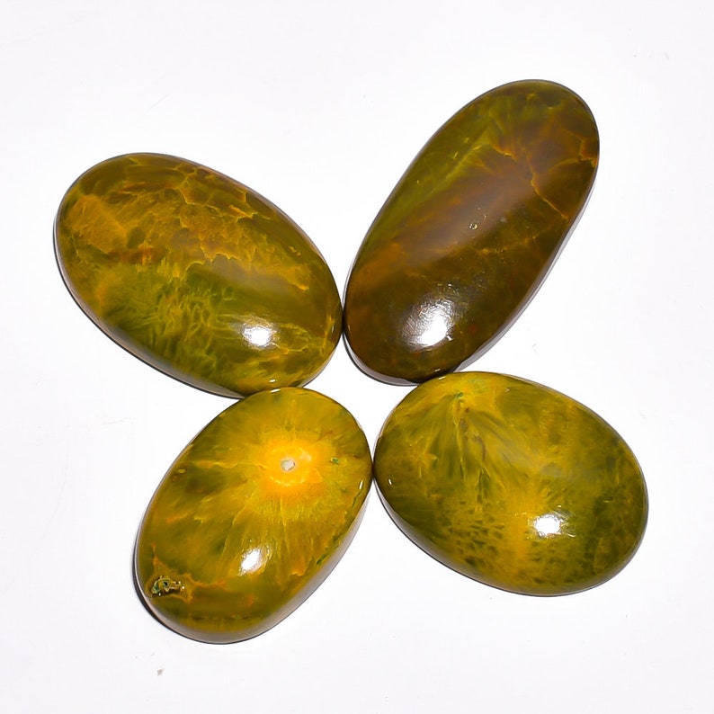 Natural Ocean Jasper Oval Shape Cabochon 4 Pieces Lot AAA Quality Loose Cabochon 54.60 carat Oval Cabochon For jewellery In low Prize MS552