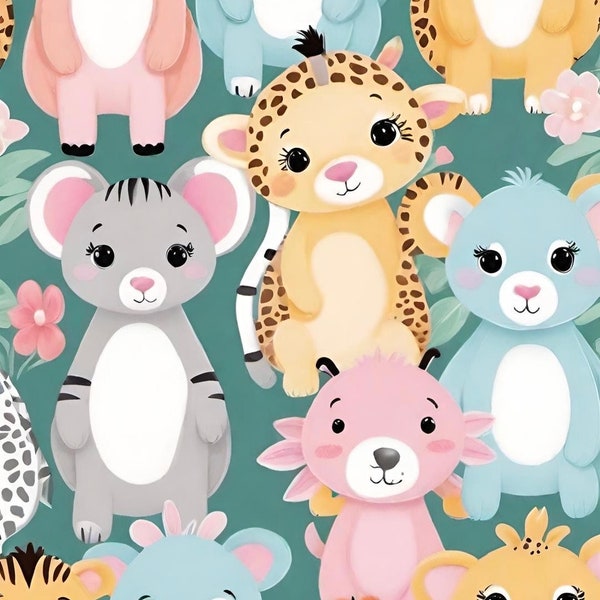 Cute and cuddly safari animals background