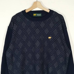 Golden Bear by Jack Nicklaus Blue Embroidered Logo Crewneck Vintage Sweatshirt | Sweater | Jumper Size L