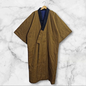 Japanese Kimono Brown Long Hanten Padded Warm Winter Jacket Noragi Coat Cardigan Kimono Robe Short Sleeve
