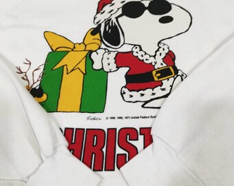 Sudadera/suéter/jersey vintage de Snoopy Joe, Navidad, Peanuts