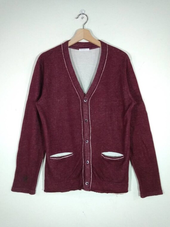 Takeo Kikuchi Tokyo Japanese Designer Red Cardigan Sweater Etsy