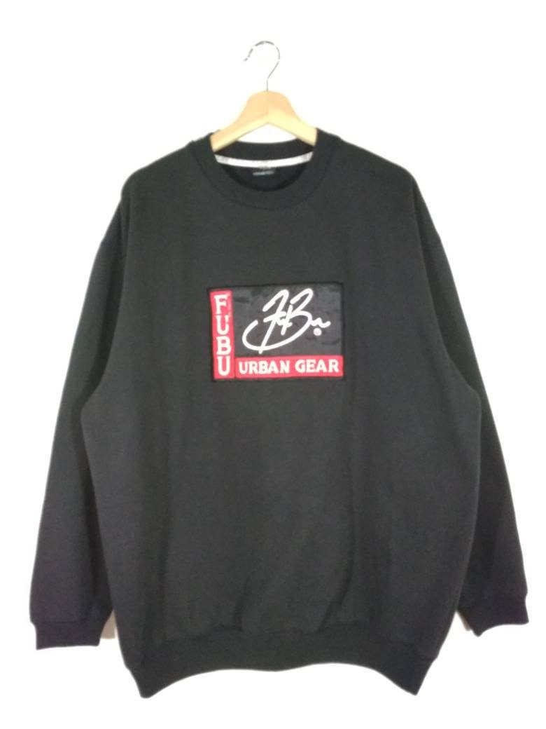 Fubu Urban Gear Embroidered Big Logo Crewneck Pullover Black - Etsy