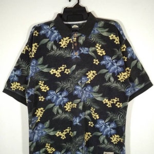 Tommy Bahama Floral Hawaiian Vintage Polo Casual Short Sleeve Men&#39;s Size XL