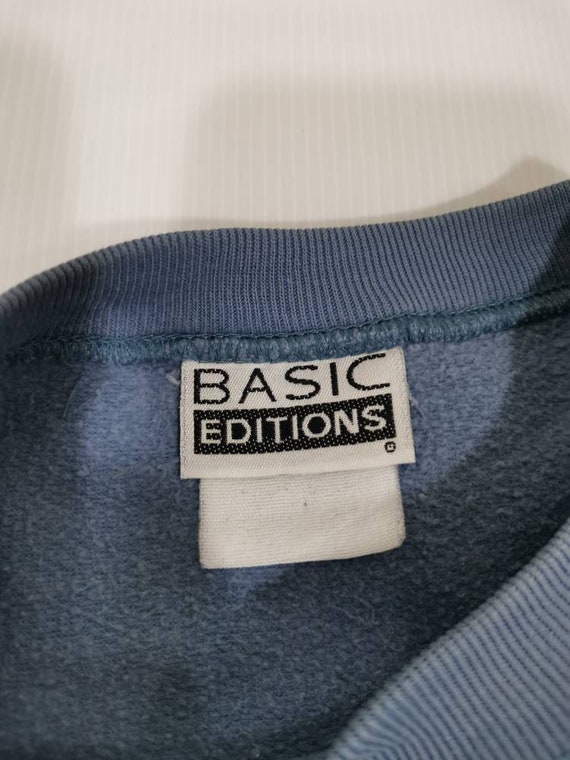 90's Basic Editions Crewneck Blue Pullover Vintag… - image 5