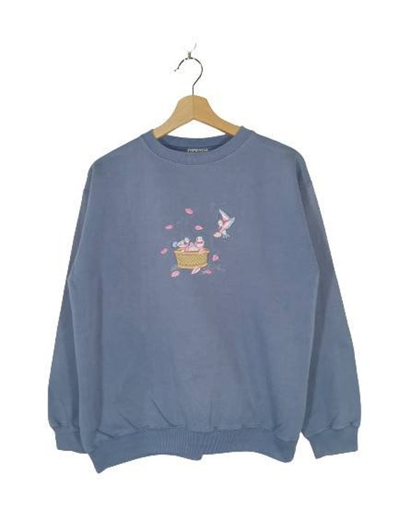 90's Basic Editions Crewneck Blue Pullover Vintag… - image 2