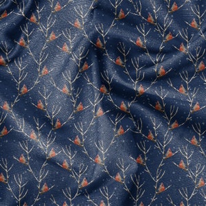 Red Cardinal Bird Fabric by the METRE, Bird Lover Quality Fabric , Sustainable Eco Friendly, Printed on Demand, Custom Colour & Scale