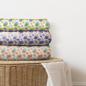 Colourful Irregular Dots, Cotton Mix and Match Fat Quarters Fabric, Premium Cotton Fabric, Sustainable Eco Friendly, Custom Colour & Scale