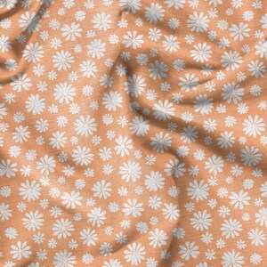 Boho Daisy Blossom Fabric by the Yard, Premium Quality Fabric, Sustainable Eco Friendly, Printed on Demand, Multiple Colourways