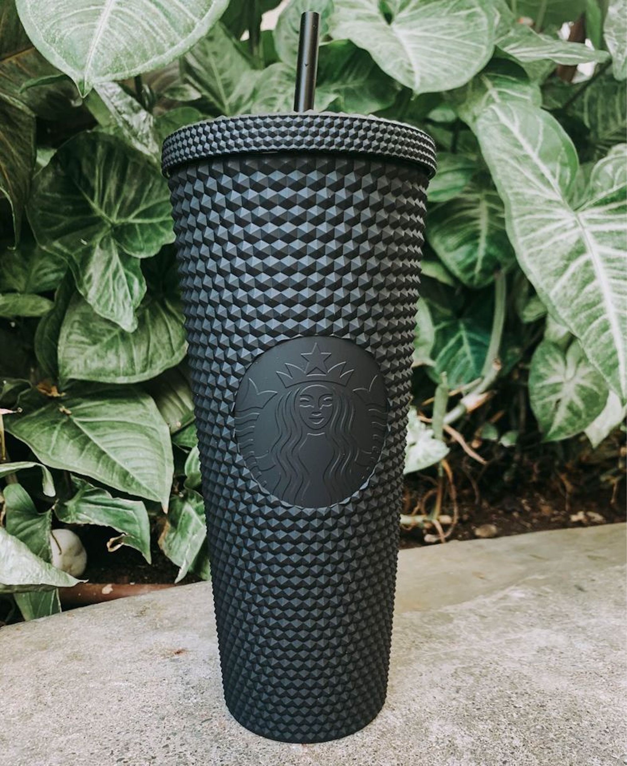 Black Matte Studded Starbucks Tumbler Black Cup Black Etsy