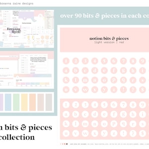 Notion Icon Set - 800+ Assets | Aesthetic Alphabet, Symbols & Covers, Light Mode Color Matching PNGs, Digital Planner Stickers and Emojis