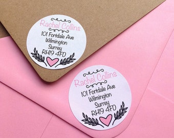 32 x Return address labels, address stickers, Personalised address stickers, Custom address labels, cute address labels, address sticker 294