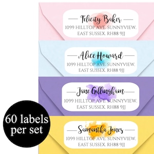 Aquarell Adressaufkleber: Individuelle Adressaufkleber (320)