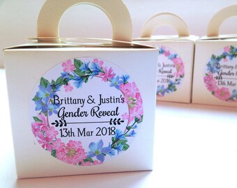Gender Reveal Boots or Bows Party Favor Labels, Gender Reveal Baby Shower Favors, 30 stickers per page, LABELS ONLY :
