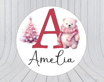 24 x gepersonaliseerde kerststickers, kerstcadeaustickers voor kinderen, kerstcadeaulabels, kerststickers, kerstmanlabels, kerstlabels 391