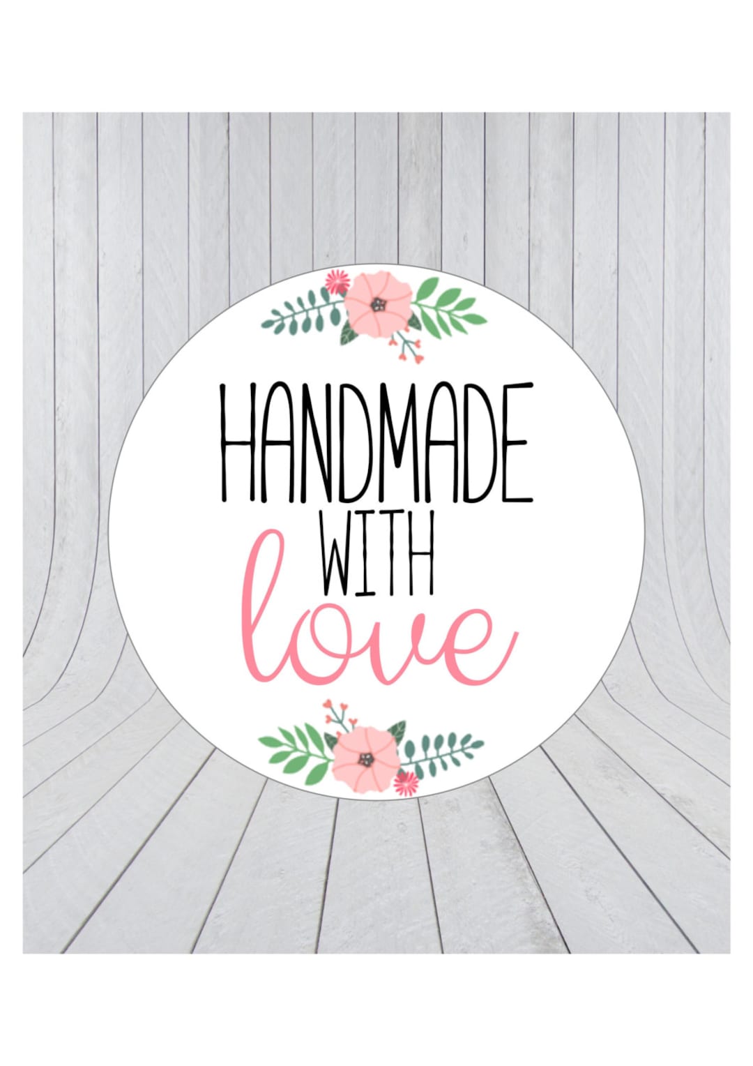 Handmade With Love Stickers, Handmade Stickers, Handmade With