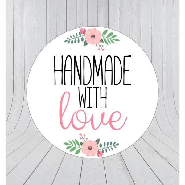 Handmade with love stickers, handmade stickers, handmade with love labels, packaging stickers, handmade labels, 001