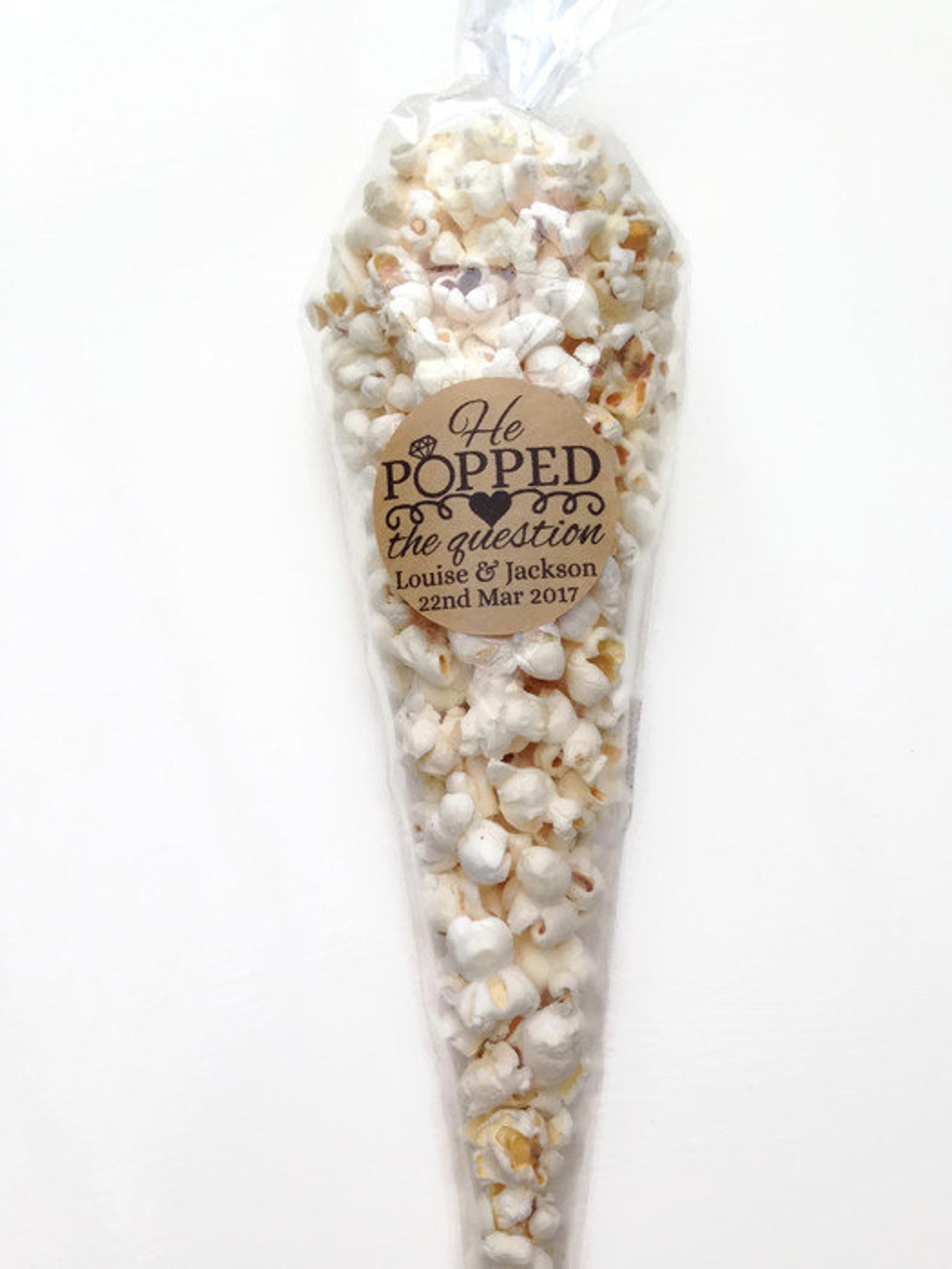 12 X He Popped the Question Stickers Popcorn Favour Stickers - Etsy UK