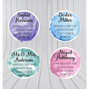 Aquarell Adressaufkleber: Individuelle runde Etiketten (322)