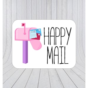 Happy mail naklejki, naklejki pocztowe, opakowania naklejek, dostaw naklejki, 073