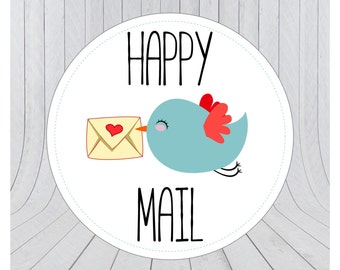 Happy mail stickers, Mail stickers, packaging stickers, delivery stickers, 004