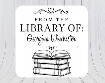 Personalised book labels, From the library of stickers, Book Lovers gift (Ref: 437)