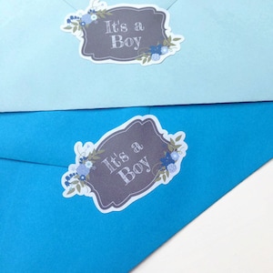 It&#39;s a boy baby shower envelope seals, baby shower invites, Boy baby shower labels, envelope seal stickers, baby shower seal stickers, 049