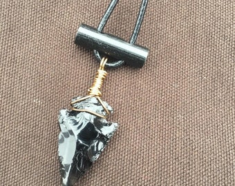 Fire Starting Necklace Obsidian