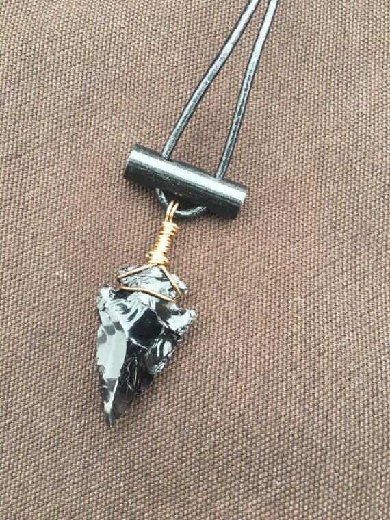 Hand Forged Fire Starting Steel Flint Striker Arrowhead Pendant