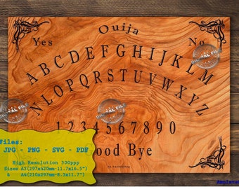 Ouija Board, Printable Ouija board for Adivination, Ouija mat, Dead Spirit Board, Digital Download PNG, JPG, Pdf & SVG Cut Files for cutting