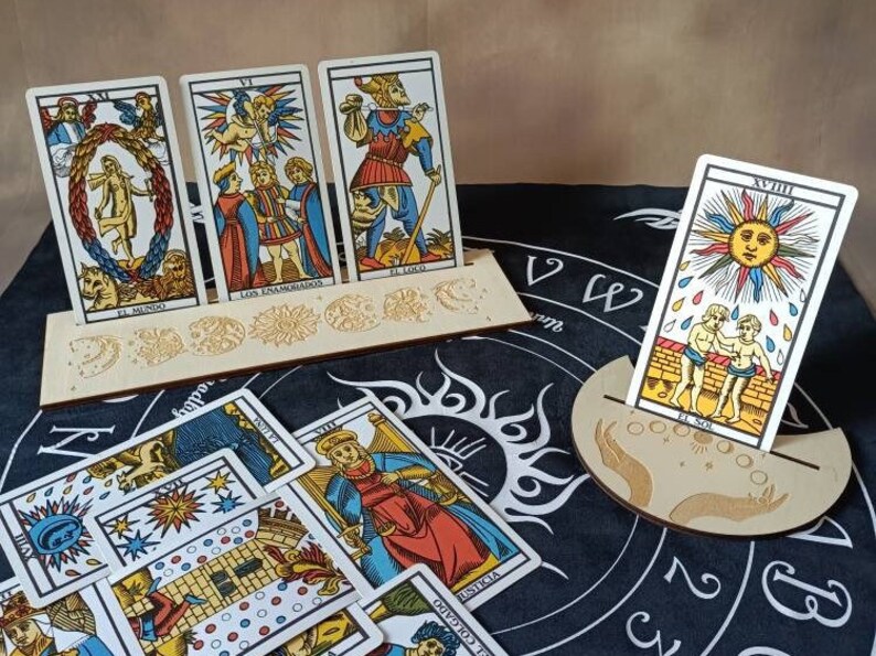 Wood Tarot Card Holder Stand Wood Tarot Card Stand Display Stand For Witch Divi